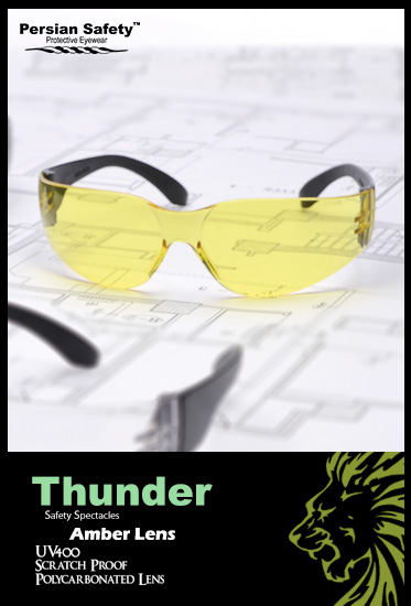 Thunder |Safety|Spectacles|UV400|Clear|Persian Safety|Glasses|عینک ایمنی|تندر| پلی کربنات|ضدضربه|شفاف|پرشین سیفتی