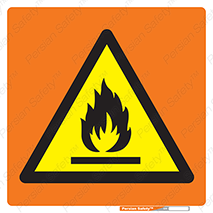 Flammable , Material , ماده , آتش , مشتعل , خطر , هشدار , توجه , 